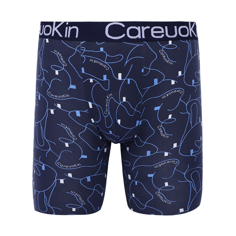 Wide logo high stretch waistband Careuokion men long boxer sports briefs print mid rise underwear for male A1753