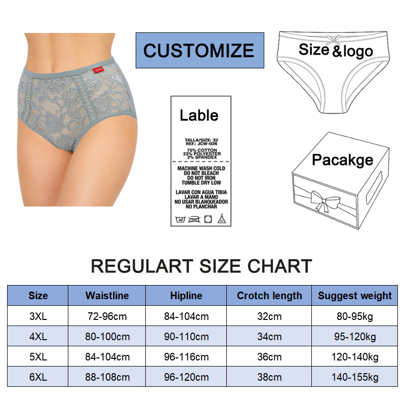 Wholesale only big size 3xl 4xl 5xl mommy ladies panties mid-rise hot  butterfly embroidery thread cotton underwear UOKIN A2253