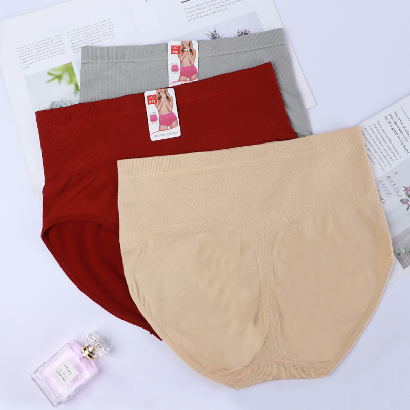 High waist ladies tummy tuck panty plus size Solid 6 color Mixed Seamless quality women Up hip  panties A0521