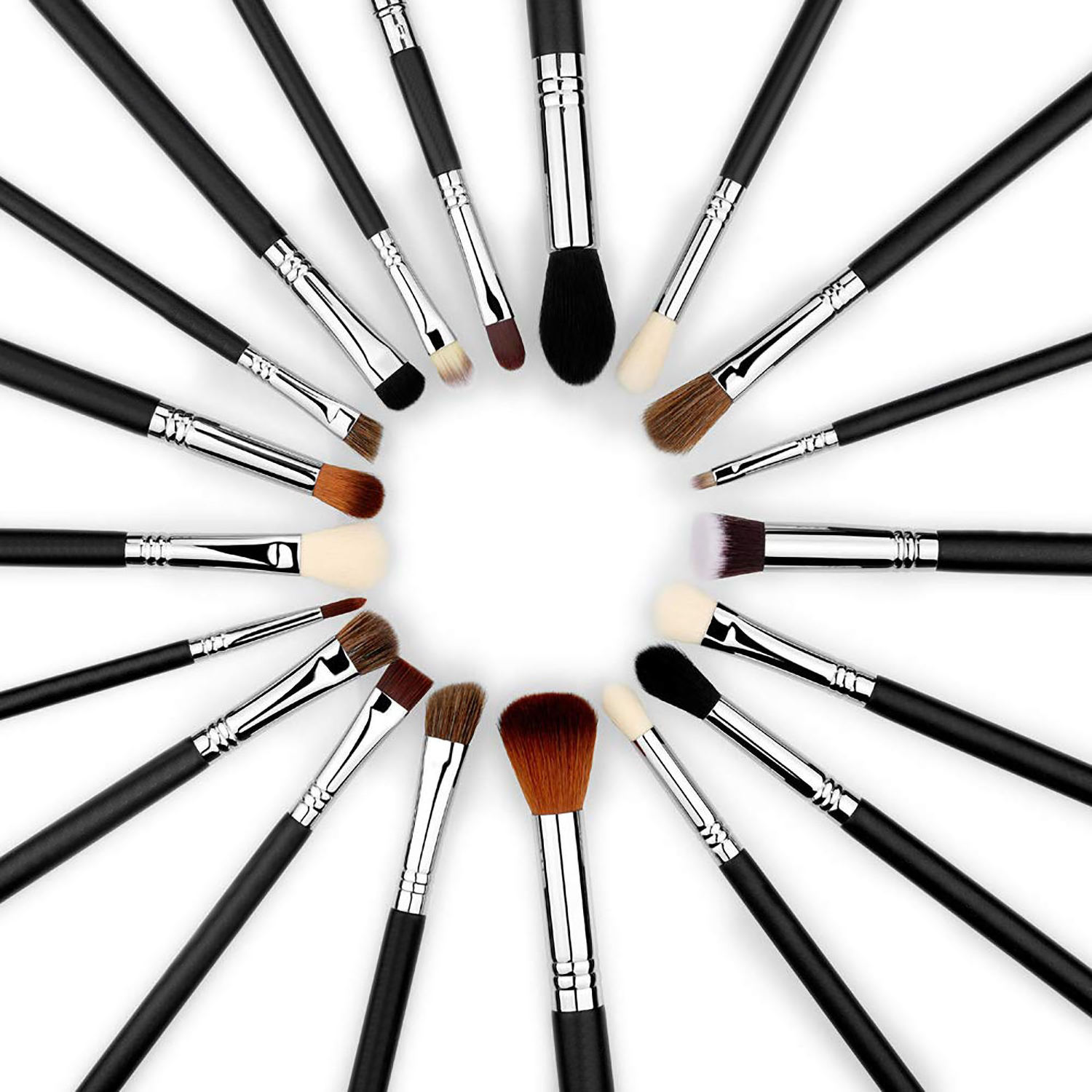 19pcs Private Label Professional Eye shader Makeup Brushes Blending Crease Highlight Eyebrow Eyeshadow Brush Set