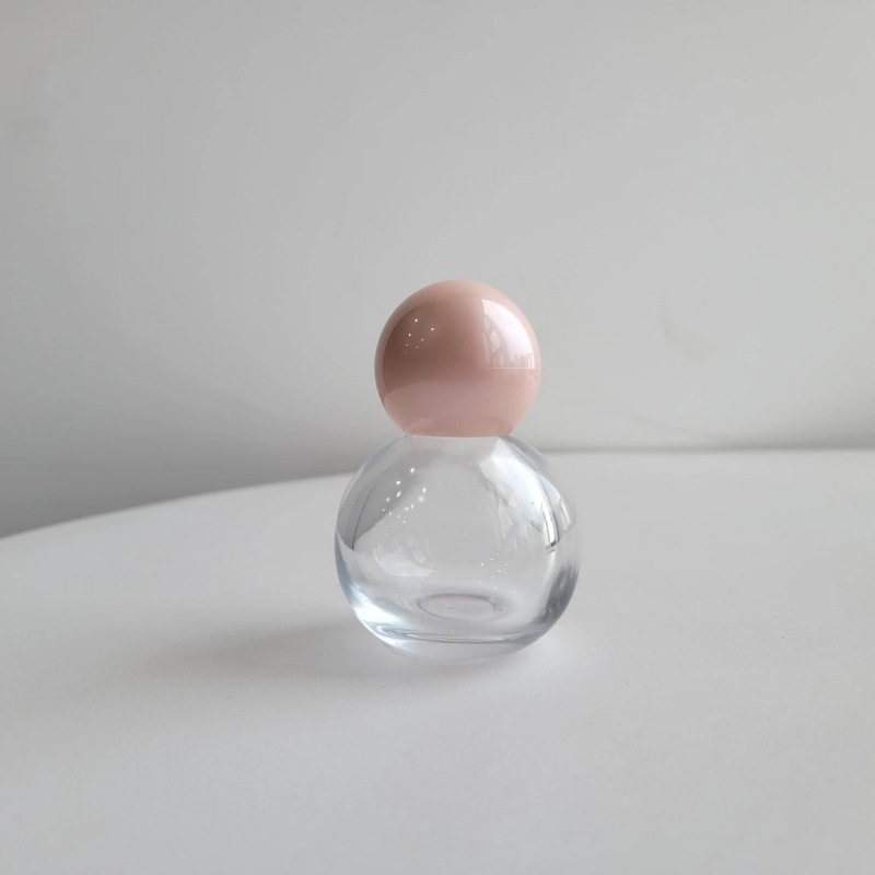 Custom Clear Frosted Colorful Ball Shape perfume bottle 30m Round Transparent Perfume Bottle