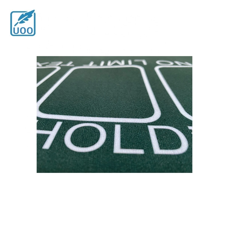 UOO Custom Design Wholesale Natural Rubber Poker Gaming Table Felt Casino Mat