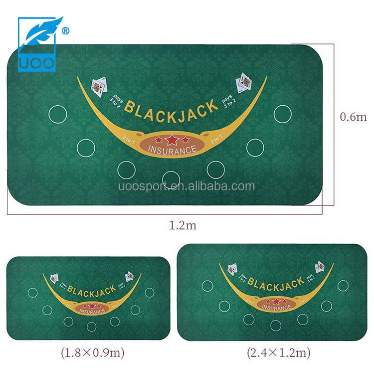 UOO Custom Portable Gatherings Rubber Table Mat Mini Casino Blackjack Poker Table Mat