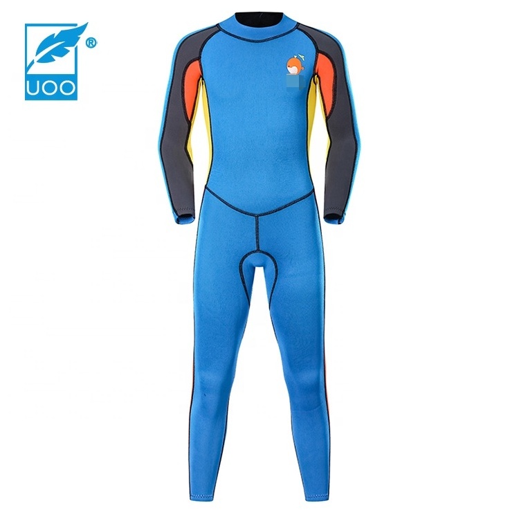 UOO Custom Design Kids Diving Suit Wetsuit Swimwear with Back Zipper Neoprene Swimsuit for Kids