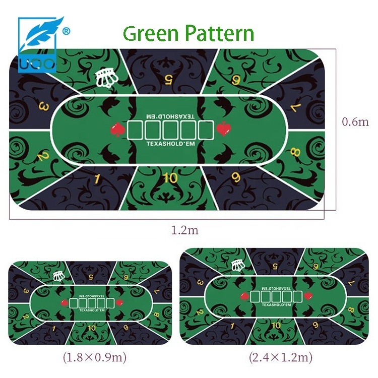 UOO Custom Non-slip Rubber Poker Blackjack Table Felt Casino Mat