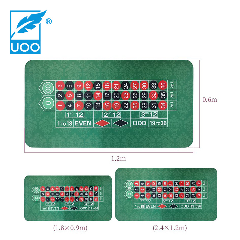 UOO Factory Custom Rubber Roulette European Poker Gambling Poker Table Game Mats