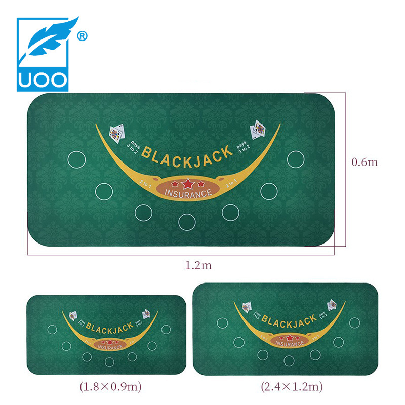 UOO Factory Custom Tabletop Casino Felt Layout for Texas Poker and Blackjack Professional Grade Blackjack and Poker table Mat