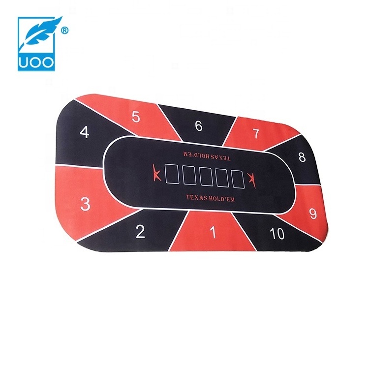 UOO Wholesale Custom Portable Non slip Blackjack Game Set Casino Poker Play Mat