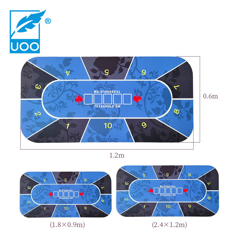 UOO Factory Custom Tabletop Casino Felt Layout for Texas Poker and Blackjack Professional Grade Blackjack and Poker table Mat