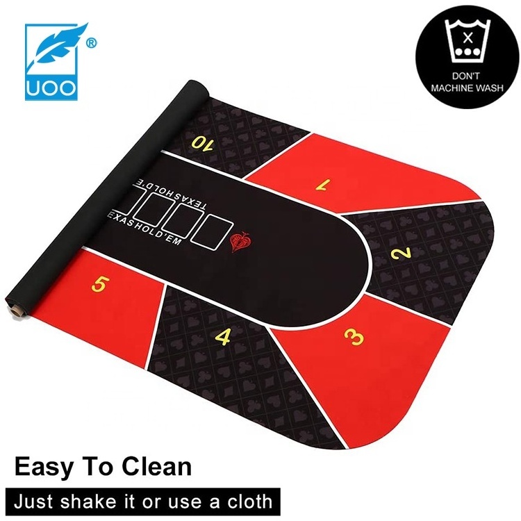 UOO Wholesale Custom Portable Non slip Blackjack Game Set Casino Poker Play Mat