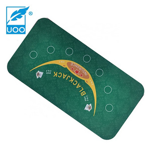 UOO Factory Custom Tabletop Casino Felt Layout for Texas Poker and Blackjack Professional Grade Blackjack and Poker table Mat