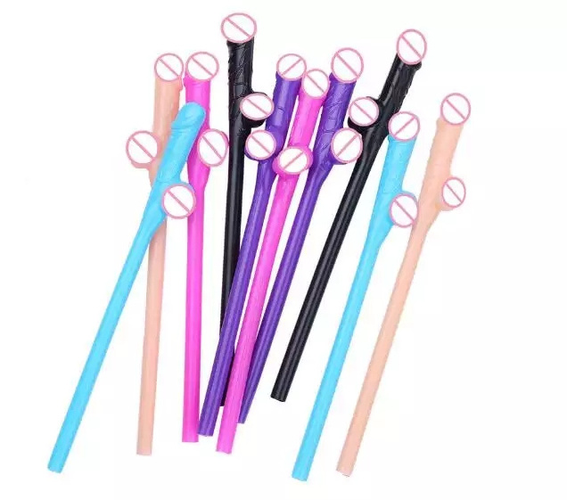 Nicro Drinking Penis Shaped Straws Bridal Shower Sexy Night Willy Penis Novelty Nude Straw Bar Bachelorette Hen Party Supplies