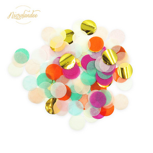 Nicro Custom 2.5cm 10g Party Decoration Bluk Bag Circle Metallic Foil Tissue Biodegradable Paper Colorful Round Wedding Confetti