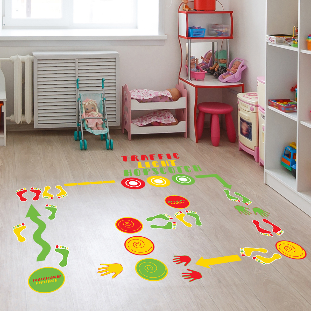 Nicro Removeable Floor Sensory Path Decals Creative Game Decoration Handprint Footprints Children Preschool Floor Sticker