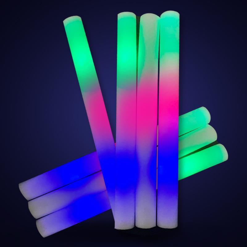 Nicro Glowing Colorful Sponge Stick Concert Cheer Foam Glow Stick Neon Party Supplies Colorful Led Light Glow Foam Stick