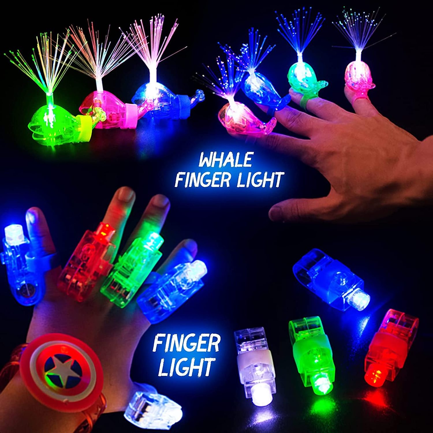 Nicro Neon Style Light Up Glasses Bracelets Finger Lights Hairpins Party Favors For Kids Adults Glow In  Dark Party Supplies