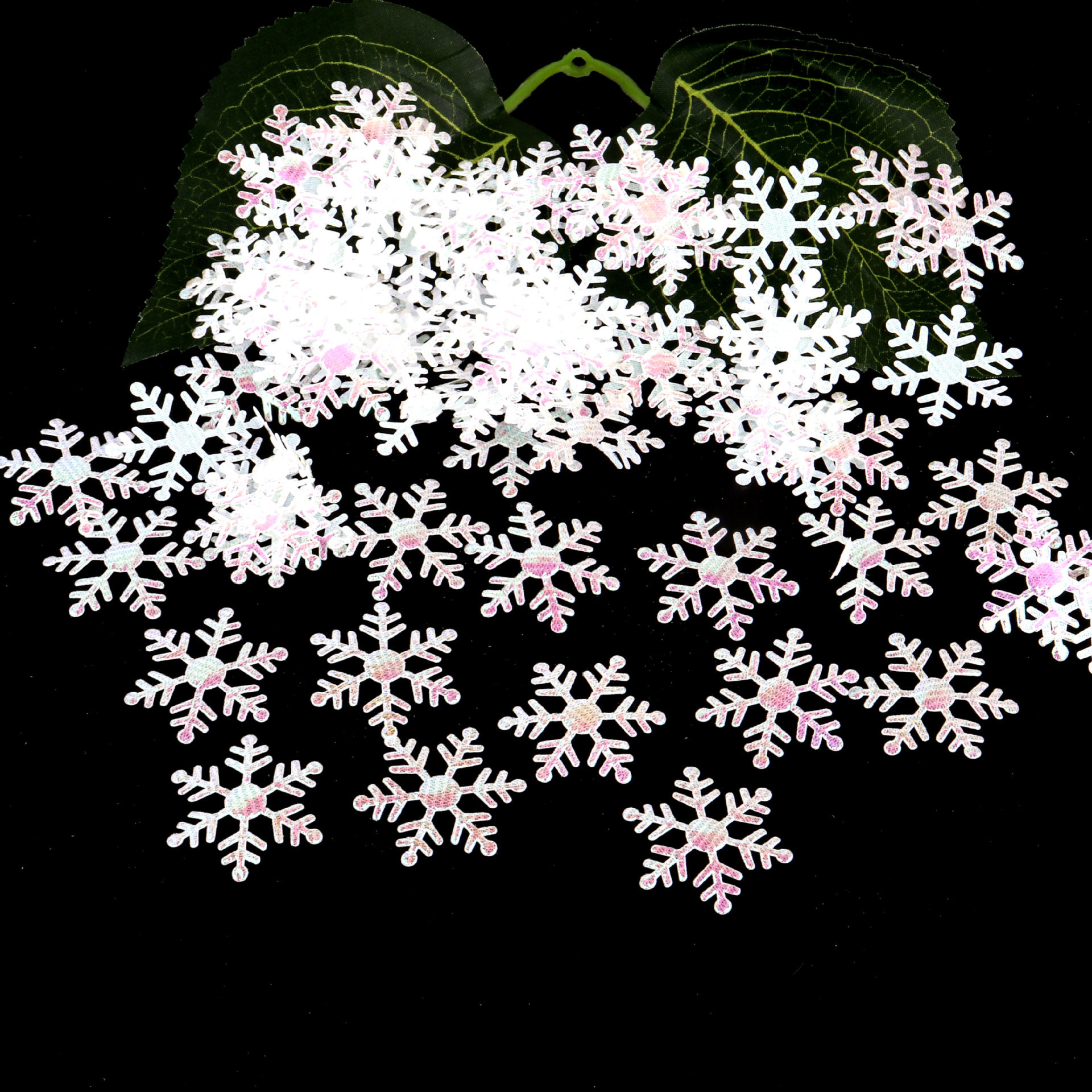 Nicro 1.5cm Glitter White Christmas Wedding Paper Snowflake Biodegradable Tissue Confetti Party Supplies Item Table Decoration