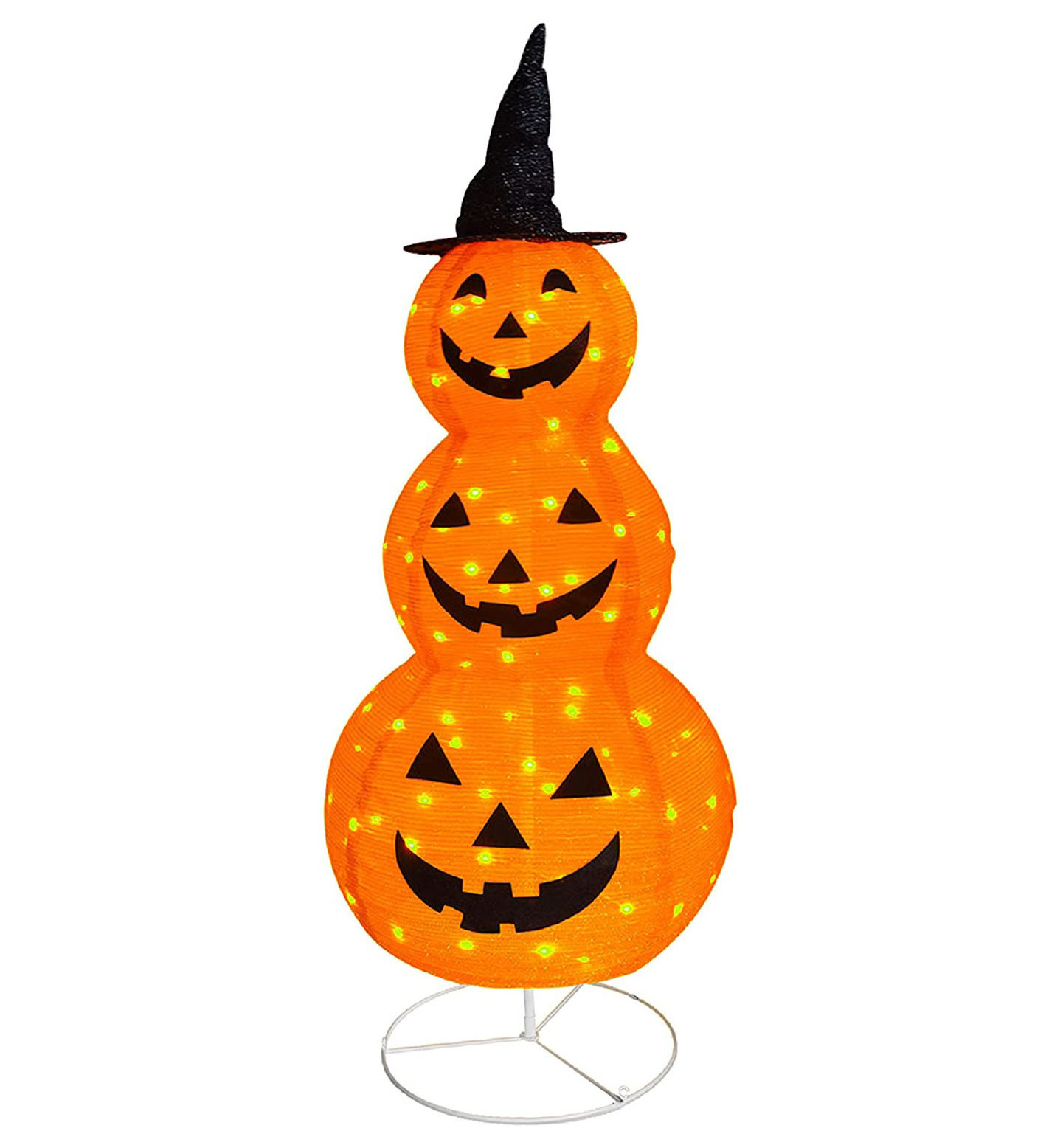 Nicro Tinsel Pumpkin Waterproof Shrink Collapsible Outdoor Foldable Outside Yard Garden Lawn Halloween Motif Light Decorations