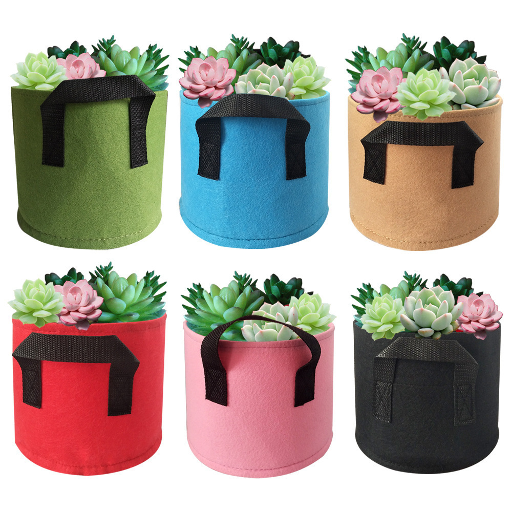 Nicro Non Woven Fabric Pots 5-Pack 3 5 7 10 20 100 Gallon Felt Fabric Garden Pot Felt Plant Growing Bag