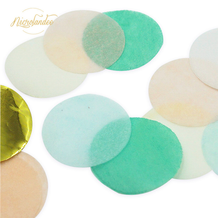 Nicro Custom 2.5cm 10g Party Decoration Bluk Bag Circle Metallic Foil Tissue Biodegradable Paper Colorful Round Wedding Confetti