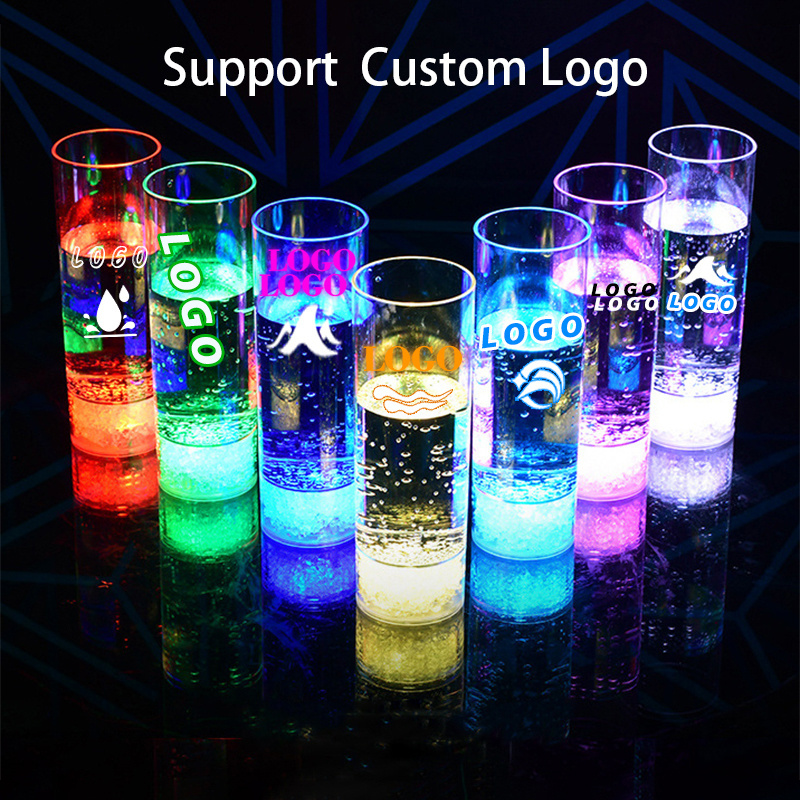 Nicro Custom Glow In The Dark Water Liquid Activated LED Light Up Neon Party Supplies Drinking Glass Luminous LED Cup