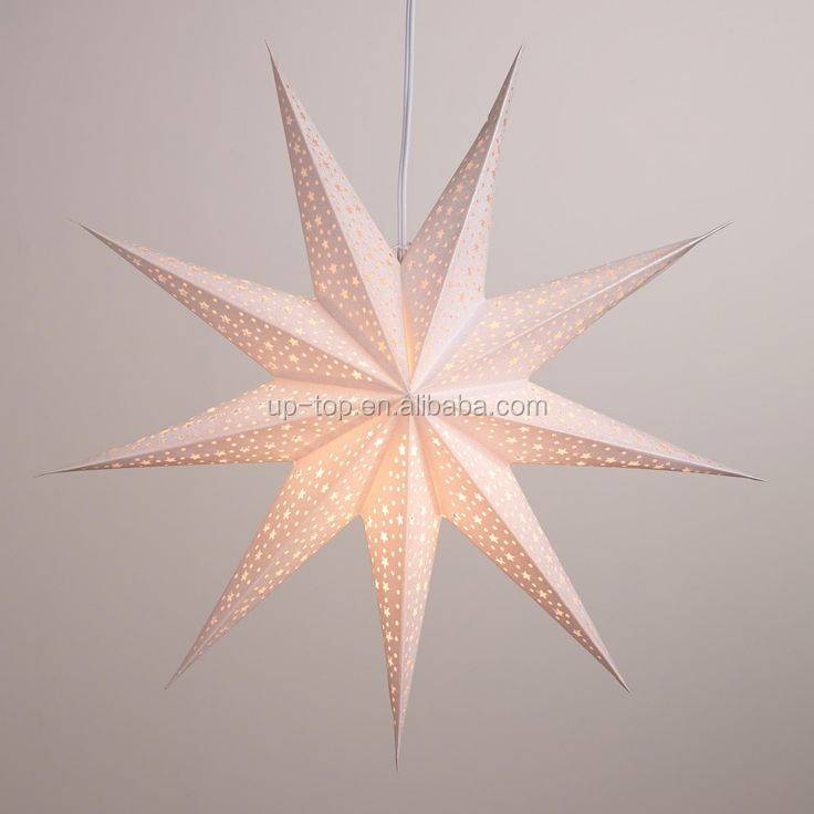 Nicro Custom Colorful Christmas Paper Crafts DIY Projects White Paper Star Lantern 75CM Giant Background Decorations