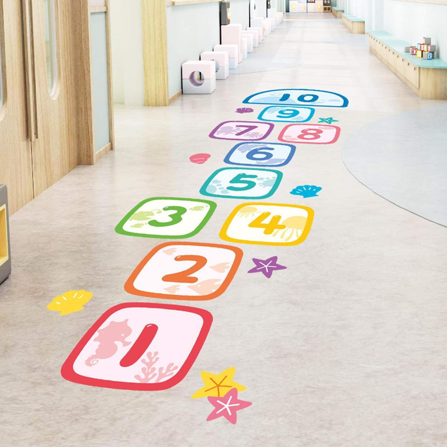 Nicro Removeable Floor Sensory Path Decals Kids Educational Interactive Stickers Kindergarten Classroom Floor Stickers