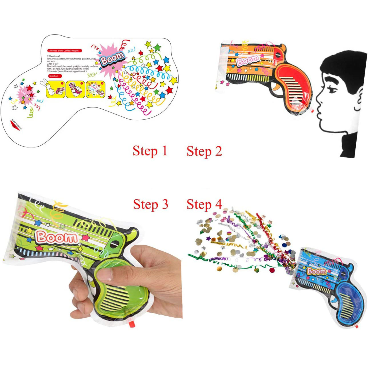 Nicro Ballon Shooters For Kids New Year Christmas Baby Boy Birthday Party Supplies Inflatable Foil Confetti Poppers Balloon Gun