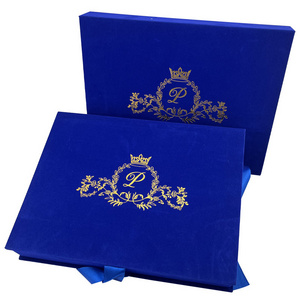 Nicro Custom High Quality Elegant Hardcover Velvet Box Packing Marketing Greeting Gift Wedding Engagement Invitation Cards