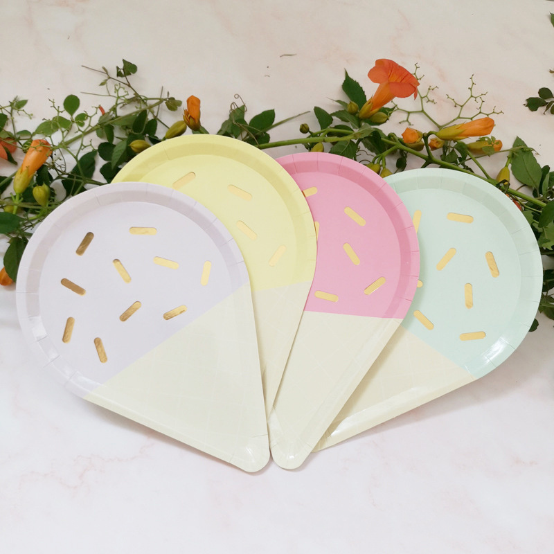 Nicroo 10pcs Custom Special Shaped Baby Shower Birthday Party Table Decoration Christmas Tableware Set Disposable Paper Plates