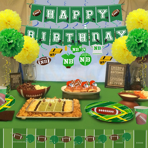 Nicro Sport Theme American Football Birthday Happy Birthday Paper Disposable Tableware Banner Superbowl Party Table Supplies