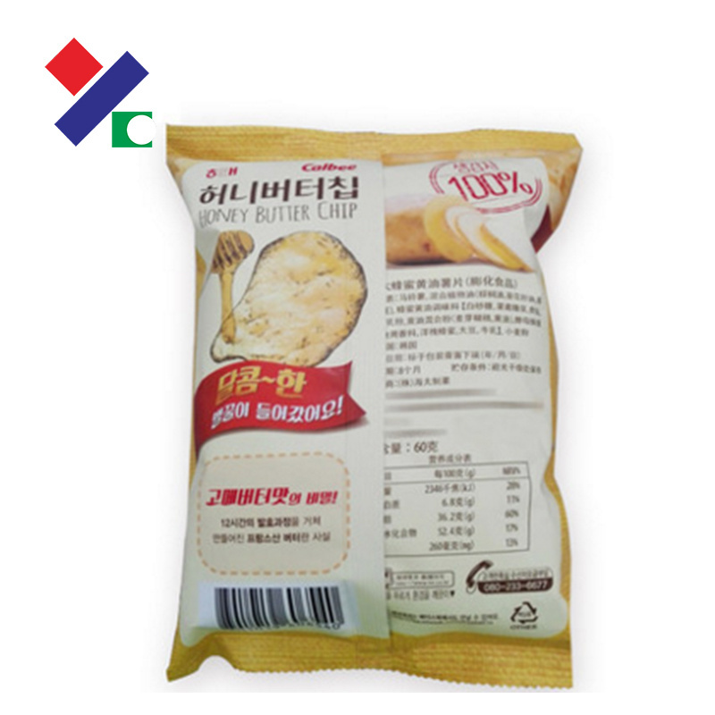 Safety and sanitary fin seal bag back sealed plastic laminated ice cream packaging