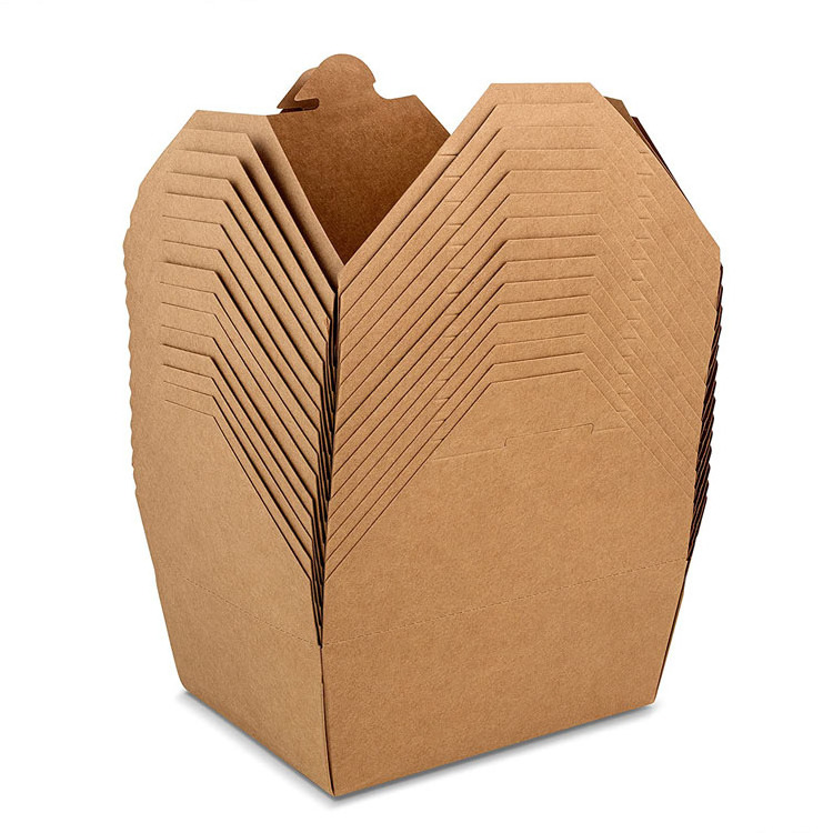 Bento Takeout Box Eco Friendly Take Out Fast Food Noodle Meal Salad Lunch Food Packing Kraft Paper Box