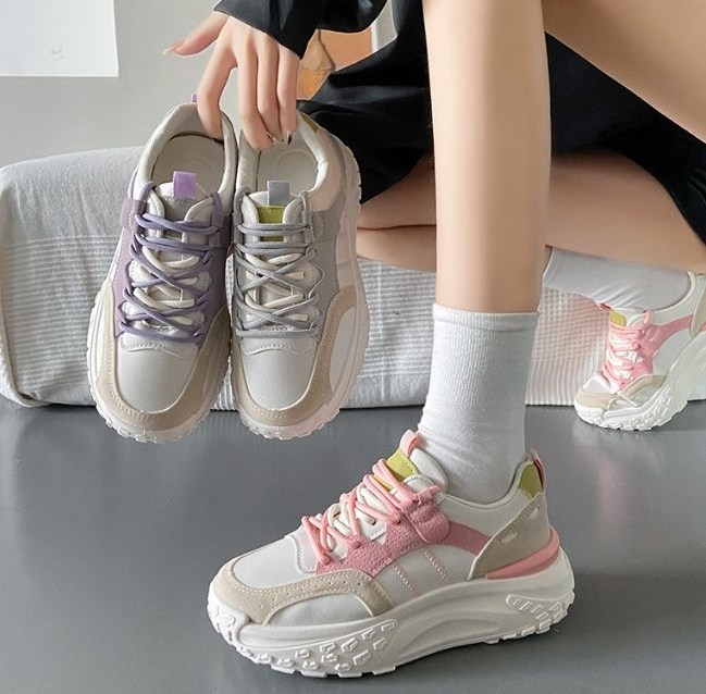 UP-4623r 2024 New Spring Platform Walking Casual Sneakers Female Height Increasing Ladies Sport Shoes