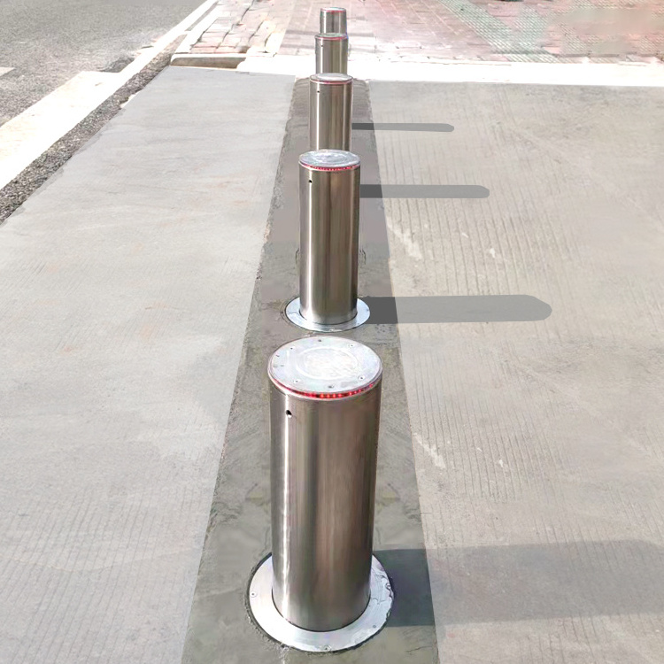 Stainless Steel Traffic Barriers Parking Warning Post Commercial Use Automation Retractable Columns Bollards