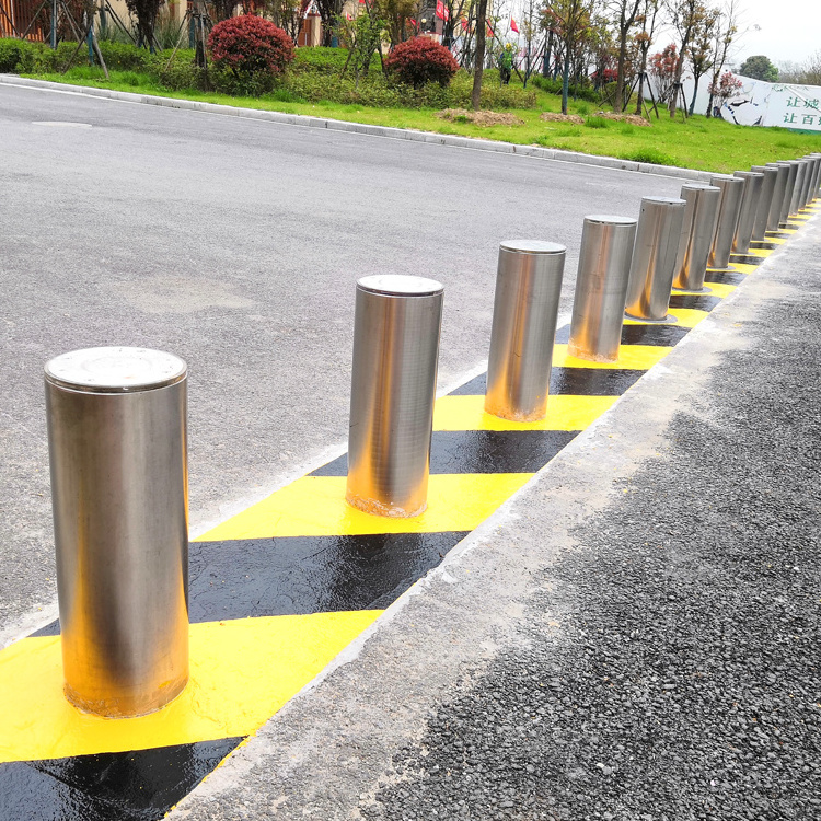 UPARK Good Quality Car Parking Residential Metal Flat Top Driveway Security Post Pavement Steel Traffic Fixed Columns Bollard