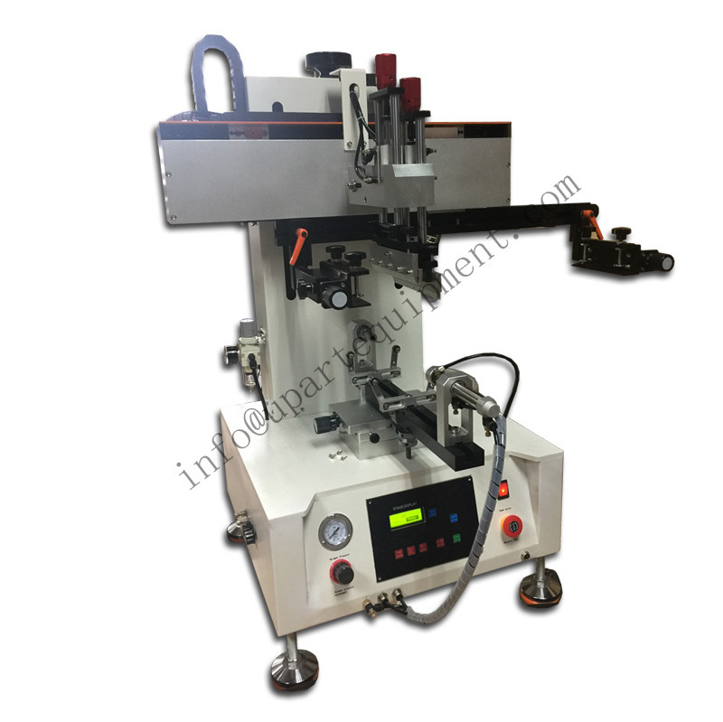 One Color Label Round Screen Printing Machine Small Bottles Screen Printer Cylindercial Stencil Printing Machine