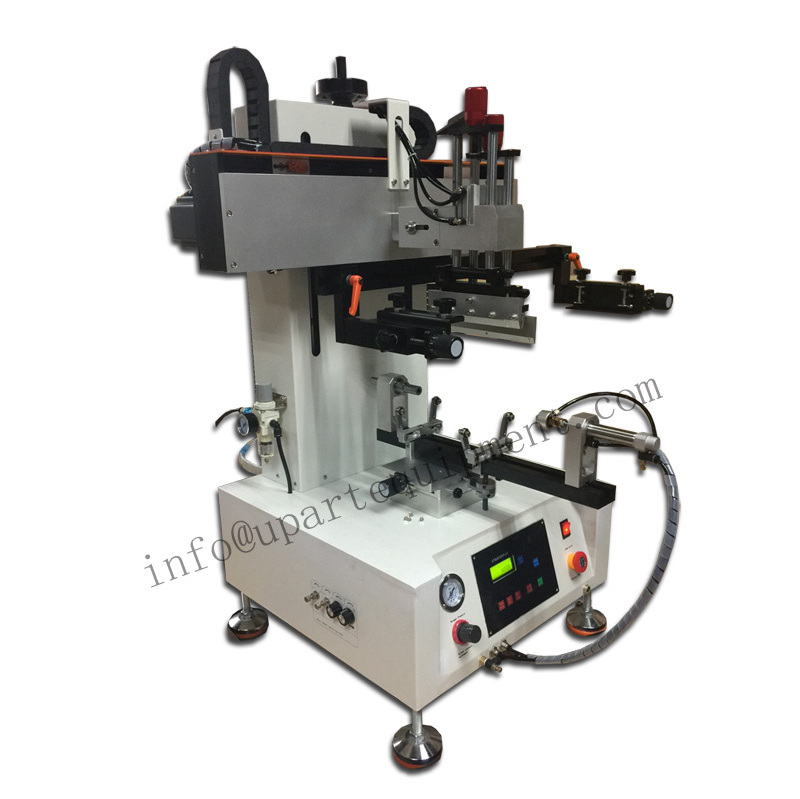 One Color Label Round Screen Printing Machine Small Bottles Screen Printer Cylindercial Stencil Printing Machine