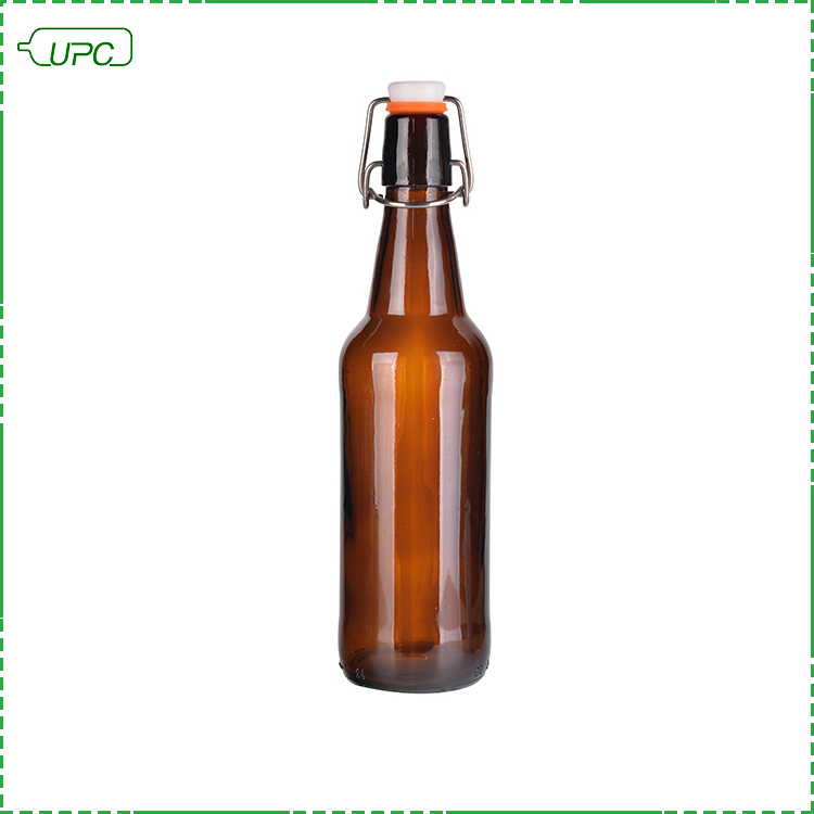 330ml 750ml 1000ml easy flip lid transparent beverage beer water bottle glass swing top bottle with airtight stopper lid