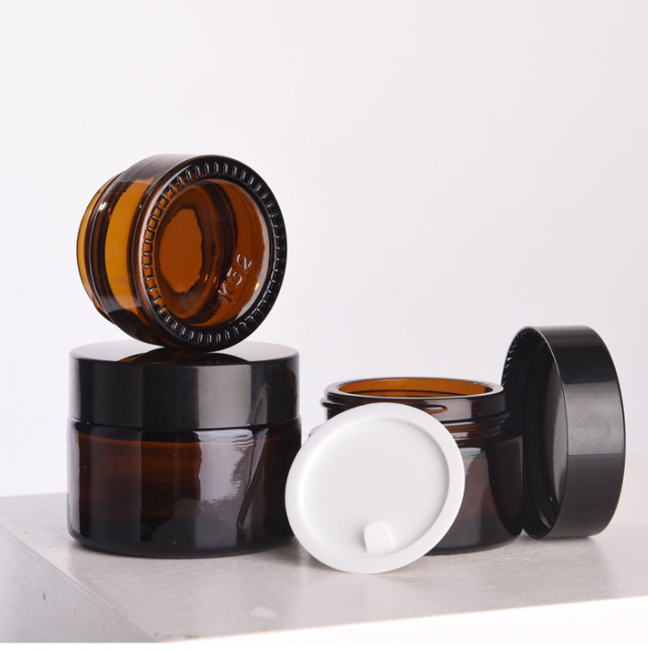 Factory Wholesale High Quality Cosmetic Bottle Amber Glass Jar