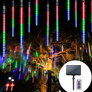 Meteor Shower Starfall Solar Lights Outdoor Falling Raindrop Lights 50cm 8 Tubes  IP65 Waterproof 288 LED Decor Light for Garden