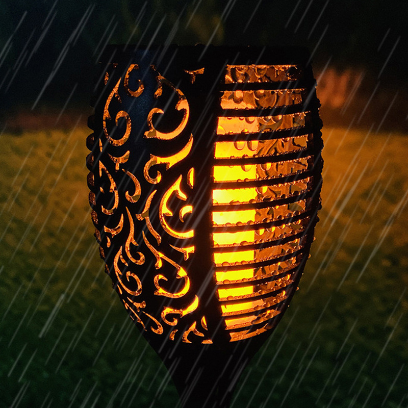 LED Lights Outdoor Waterproof Flickering Flames Torch Lights Solar Power Tiki Torches Decoration Lighting for Garden Patio Lawn