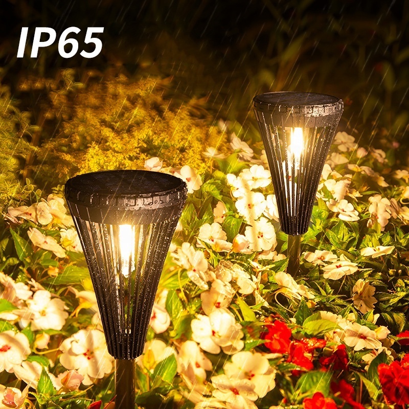 Solar Powered Outdoor Fence Post Lights IP65 Waterproof Deck Light Decor LED Tungsten Light Bulb for Yard Garden Porch Patio