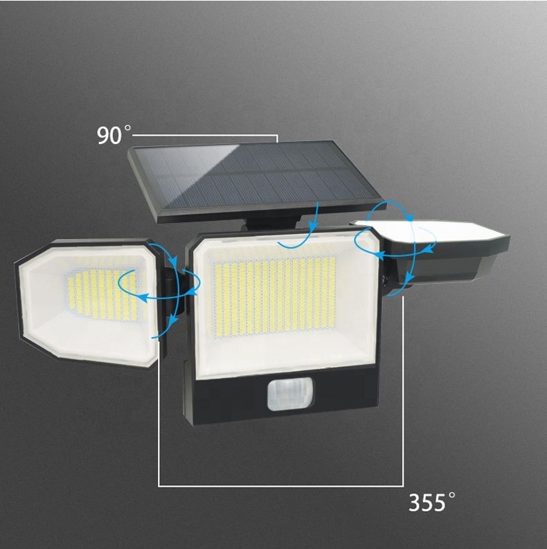 Solar Powered Lighting Led Wall Lamp 440 LED Wireless Security Motion Sensor Lighting Outdoor Solar Garden Wall Mounted Lights