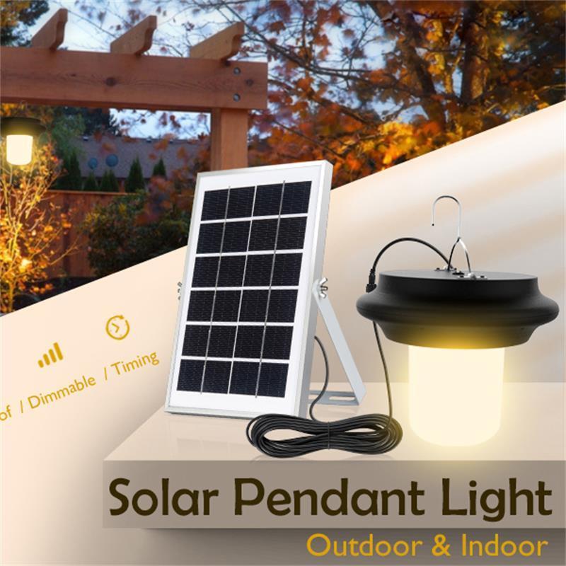 Solar Powered LED Ceiling Light Double Heads Hanging Pendant SMD LED Shed Lantern IP 65 Waterproof Outdoor Solar Garden Lights