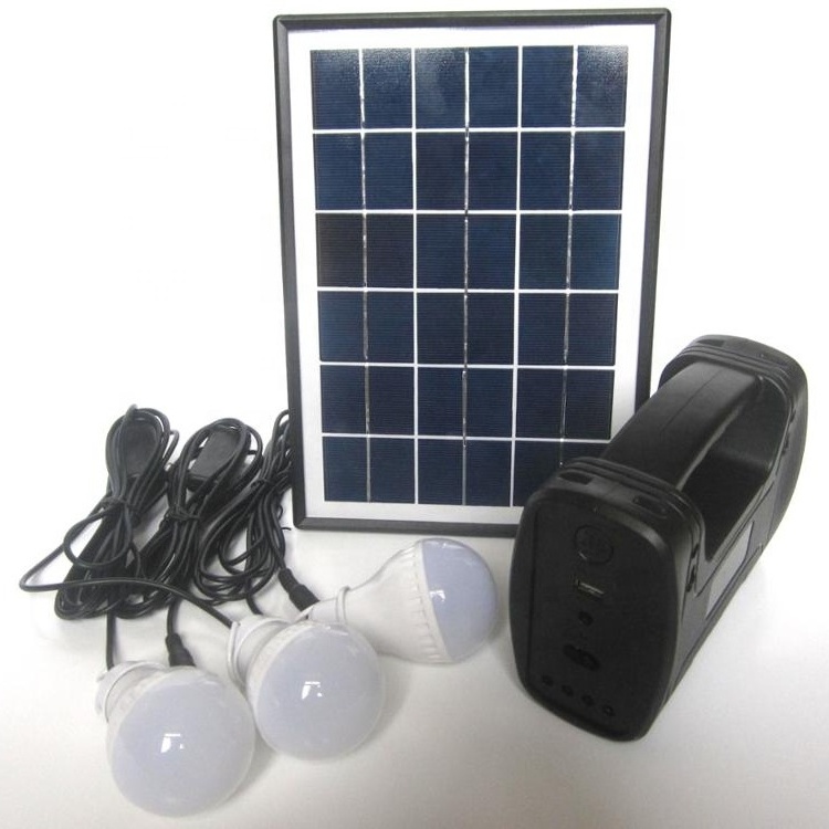 Solar Power Home Lighting Kit Outdoor Portable Solar Energy Saving Lighting System 3 Lamps for Shed