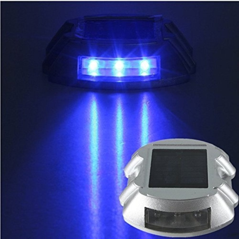 IP68 Waterproof LED Pathway Marker Road Stud Solar Powered Floor Outdoor Light 6 LED Aluminum Highway Warning Road Marker Studs