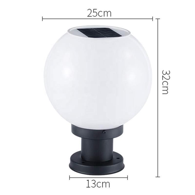 Outdoor 250 MM solar garden ball light  with remote  waterproof acrylic globe decorative pillar lights for Garden/yard/Villa