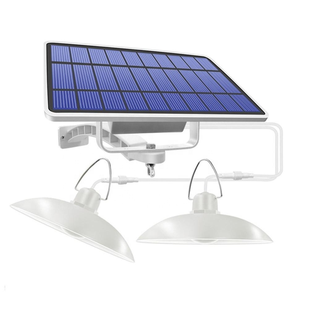 Double Head Solar Pendant Light Outdoor Indoor Lamp With Line Warm White/White Lighting For Camping Home Garden Yard