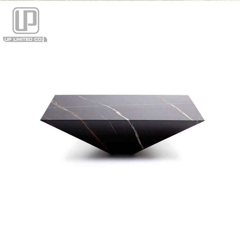 Luxury hot selling living room sets Italian design centre table black marble diamond coffee tables